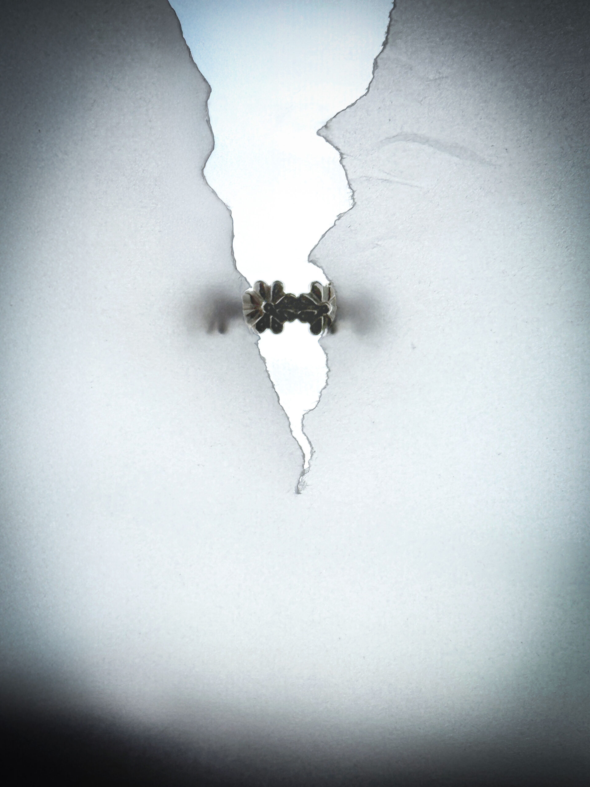 Still life - Daisy Open Ring in a soft monochrome tone