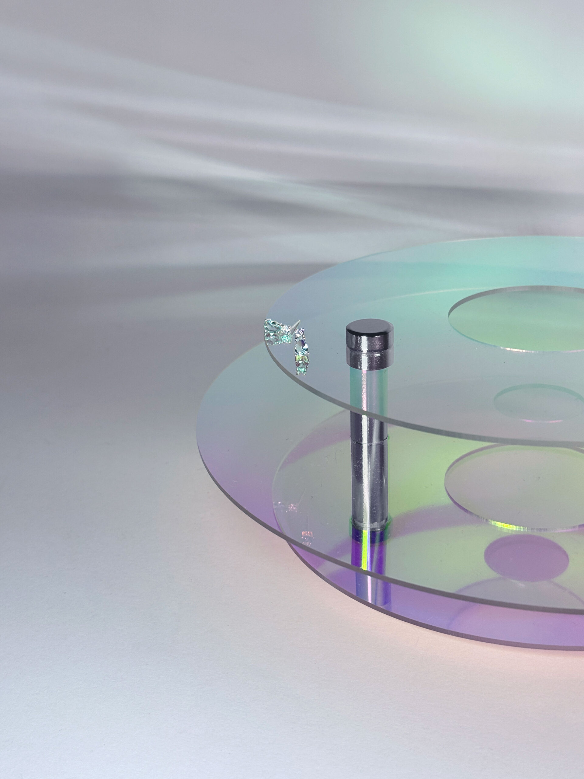 Still life - Blue Teardrop Earring with soft reflection