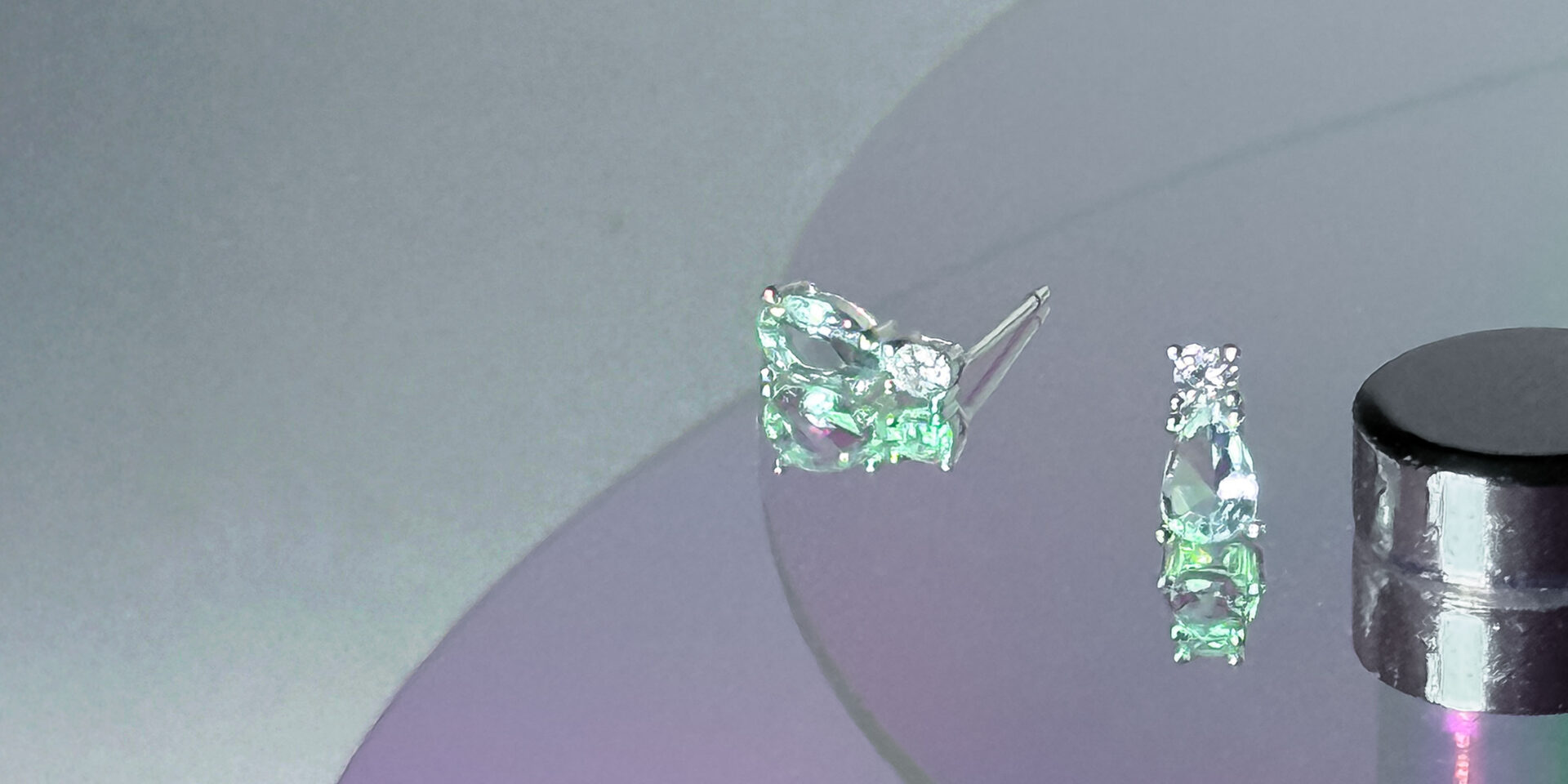 Still life - Blue Teardrop Earrings showing color contrast under light