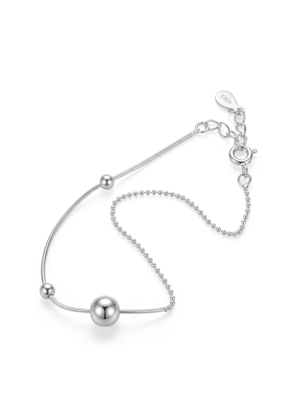 Silver Bead Half Chain Bracelet 925 실버 은볼 팔찌 이미지 1